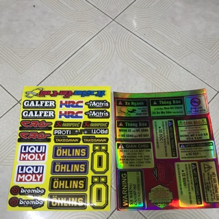 Combo tem tấm logo cảnh báo