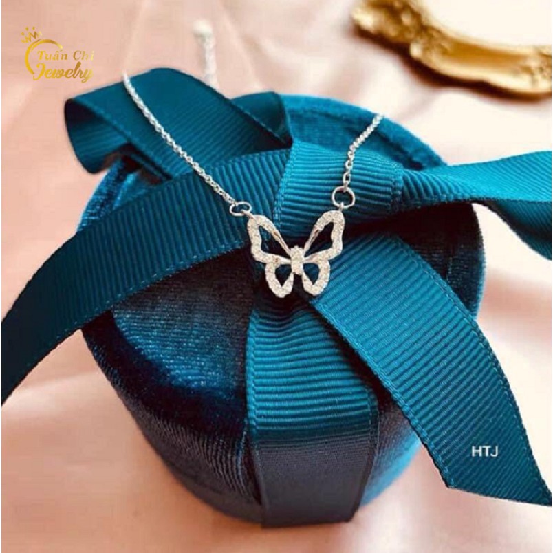Dây Chuyền Bạc ⚡SALE SỐC⚡ Vòng Cổ Bạc Nữ Liền Mặt Họa Tiết Hình Con Bướm Dịu Dàng