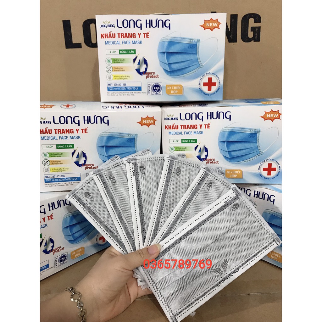 KHẨU TRANG Y TẾ 4 LỚP, LONG HƯNG