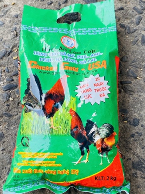 [Hàng Cao Cấp] THỨC ĂN GÀ Mỹ, Peru, Phil, Asil, Gà Lông, Gà Lai Chicken Gold 2kg - Công Nghệ Mỹ