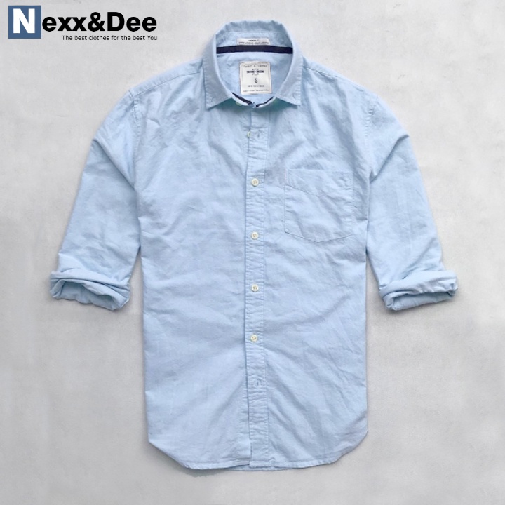 Áo sơ mi nam tay dài trắng vải oxford Nexx&Dee công sở cao cấp NS023