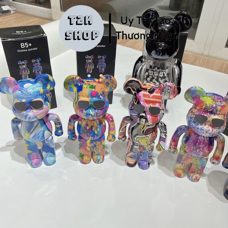 Loa Nghe Nhạc Bluetooth Gấu Bearbrick Mini Để Bàn Cầm Tay B5+ Âm Thanh Bass Cực Mạnh - T2K Shop
