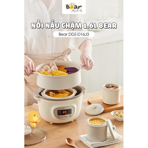 [CHÍNH HÃNG BẢO HÀNH 18 THÁNG] Nồi nấu chậm 1.6L Bear SUBE002