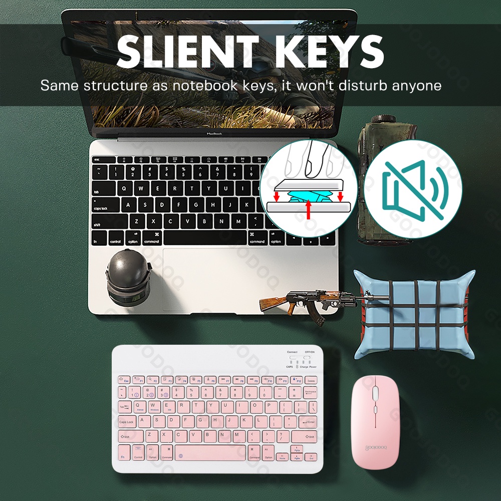 Bộ Bàn Phím Và Chuột Bluetooth Không Dây Goojodoq Cho Máy Tính Xách Tay/ Máy Tính Bản