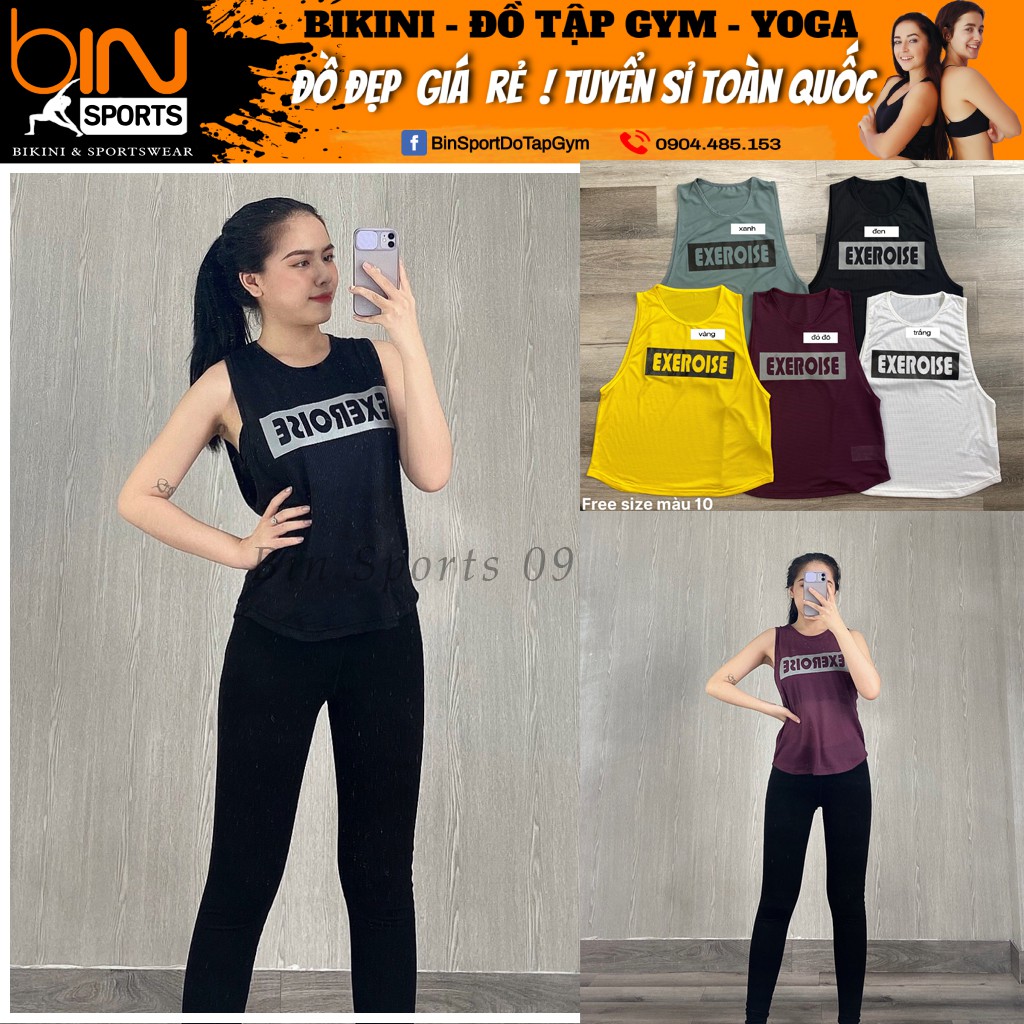 Aó Tập Gym Nữ, Aó Tank tập yoga, gym, aerobic thể thao A145