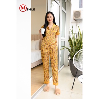 Bộ mặc nhà Pijama Lụa quần dài MSmile BD078