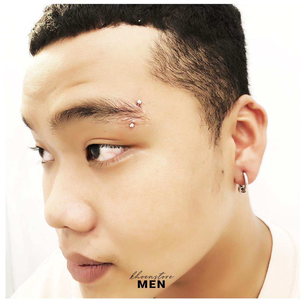 Khuyên tai Cong hạt bi vị trí Chân mày, rook, daith - Khoen Store