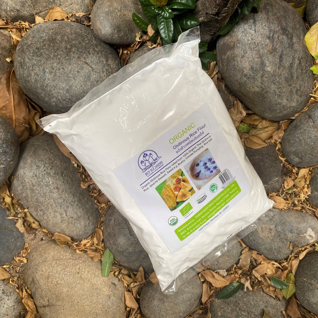 Bột gạo nếp hữu cơ ( đã ngâm, xay ướt ) Organic Glutinous Rice Flour ( Soak ) 500gr