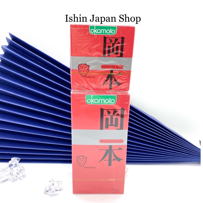 Bao Cao Su Okamoto Skinless Skin Strawberry Hương Dâu nhật bản