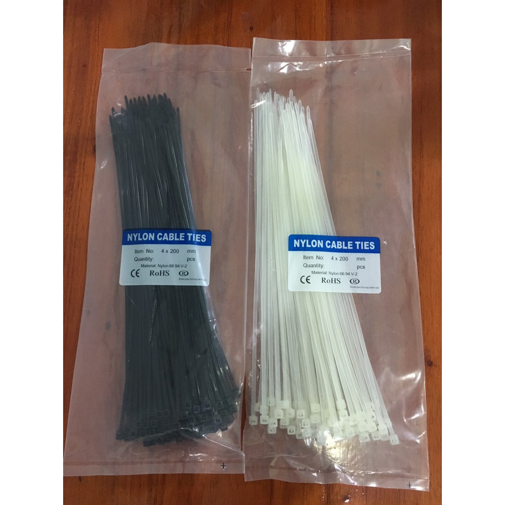 (20CM-30CM) 80 Dây Nhựa Rút Hàng Dài 20CM Và 30CM Màu Đen Hoặc Trắng Plastic Cable Tie