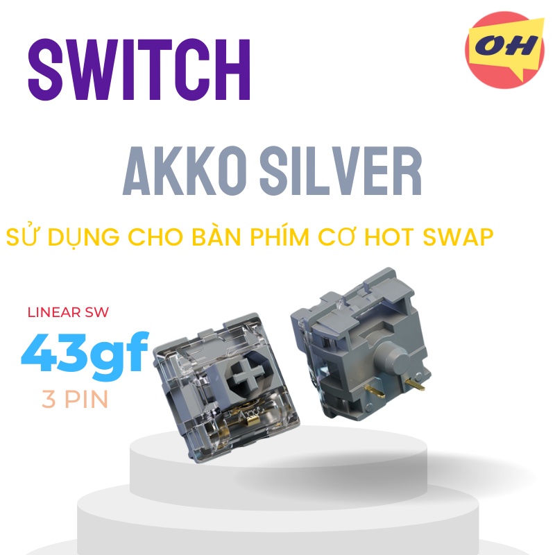 Switch thay nóng cho bàn phím cơ AKKO CS switch - Jelly Silver(45 switch)