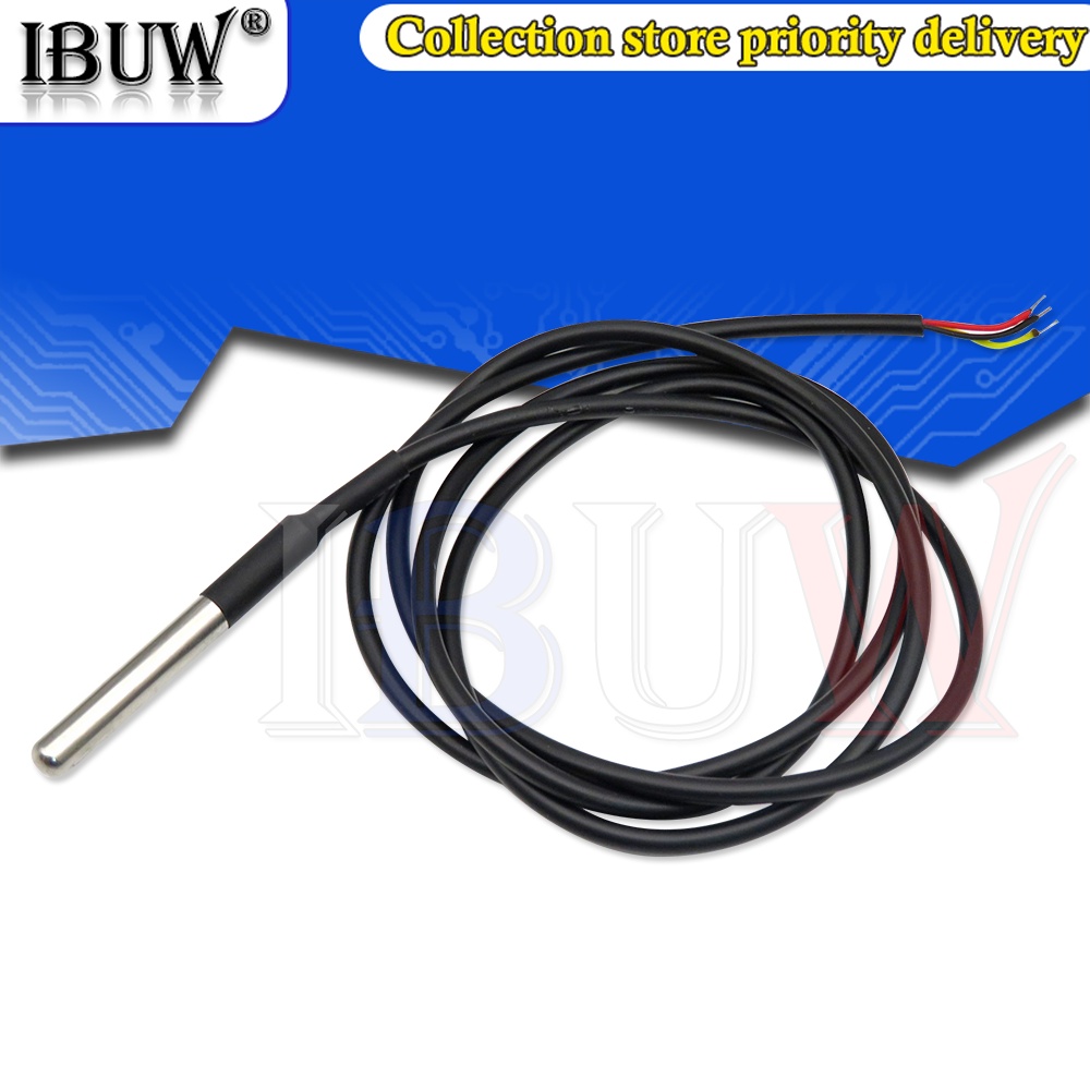 1 Cảm Biến Nhiệt Độ DS1820 DS18b20 Bằng Thép Không Gỉ Chống Nước 18B20 Cho arduino