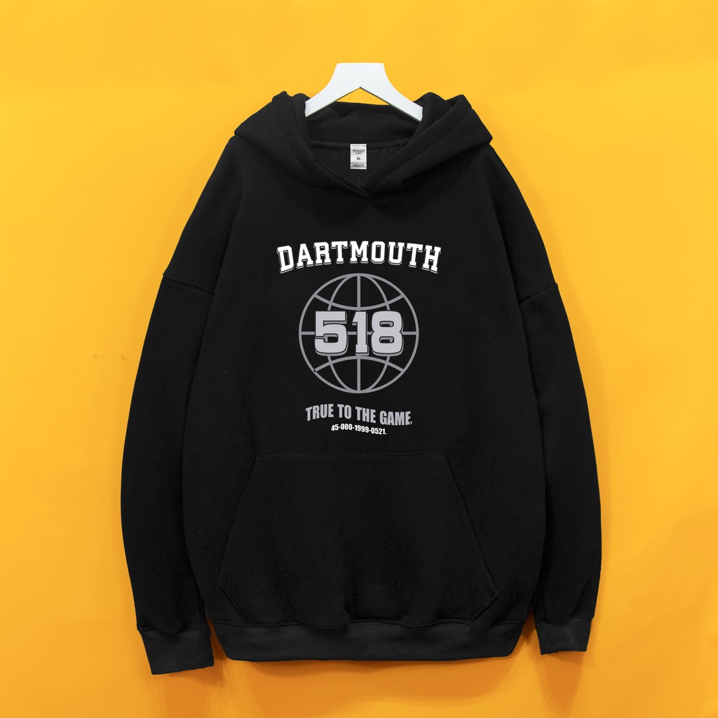 Áo nỉ Hoodie DARTMOUTH 518 Hogoto shop, áo nỉ bông cotton unisex nam nữ form rộng oversize chất liệu Cotton