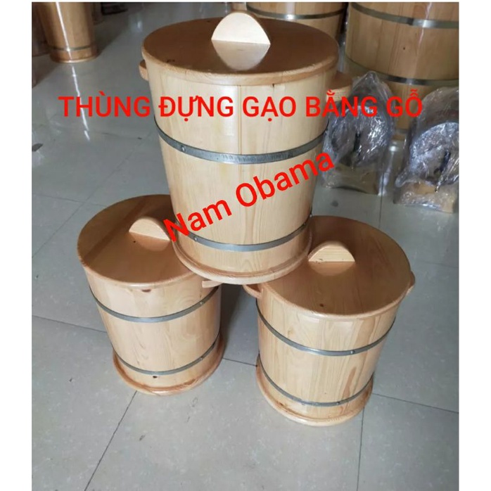 THÙNG ĐỰNG GẠO BẰNG GỖ Loại 20 kg