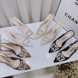 Giày cao gót nữ mũi nhọn đính đá X gót nhọn 7 phân