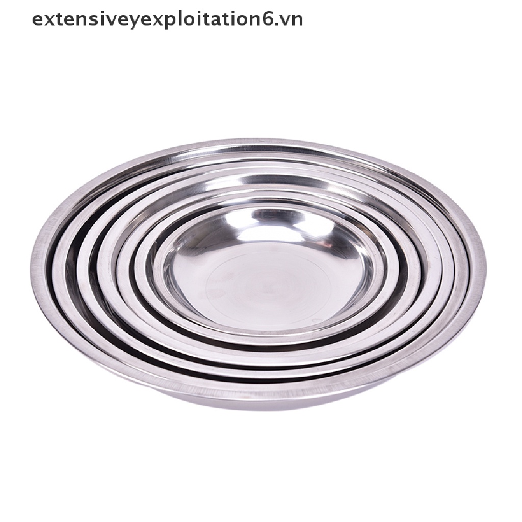Đĩa Tròn Đựng Thức Ăn Đường Kính 14-26cm / E6VN / / Cắm Trại Bằng Thép Không Gỉ