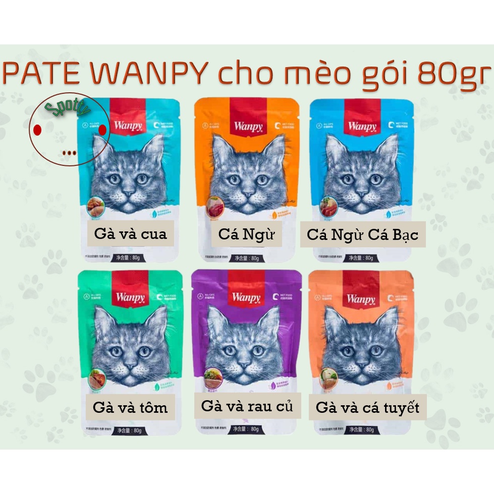 Pate mèo WANPY gói 80gr | thức ăn cho mèo