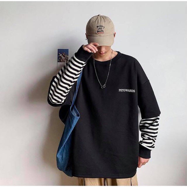 Áo thun tay dài form rộng unisex - phông dài tay nam nữ oversize petowards  - 2N Unisex