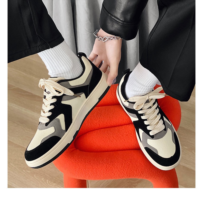 Giày sneaker nam phối da lộn A18 phong cách đơn giản thời trang ulzzang Hàn Quốc TH-13