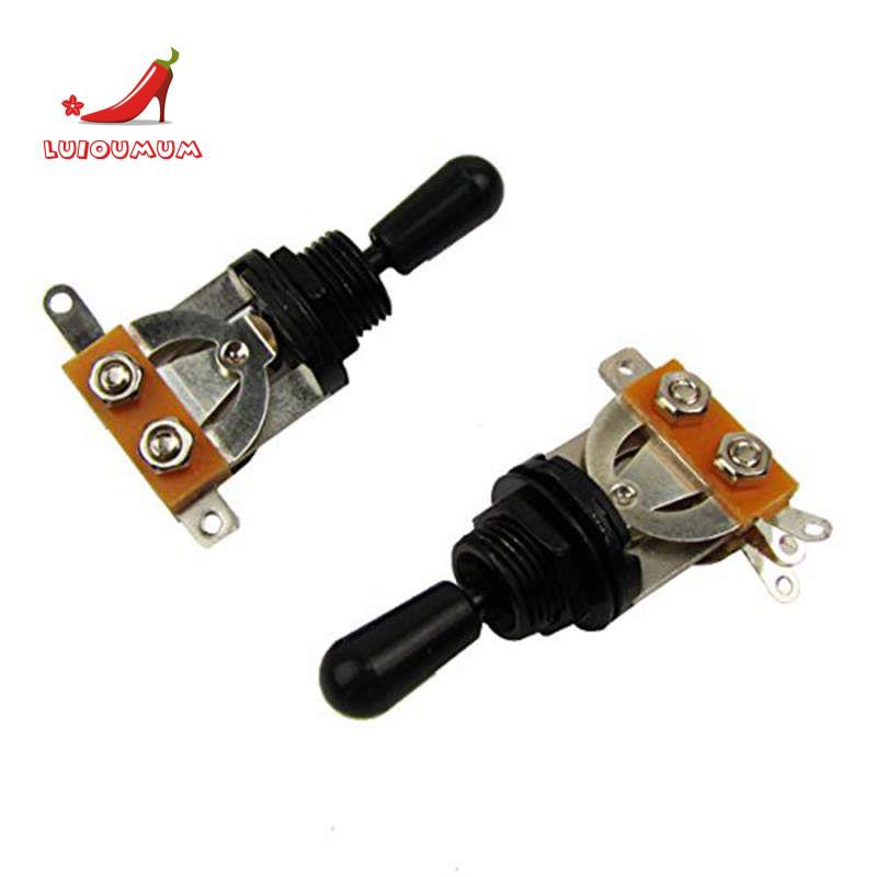 Metric 3 Way Short Straight Guitar Toggle Switch Pickup Selector For Gibson Epiphone Les Paul Electric Guitar,Sier & black(Pack Of 2)