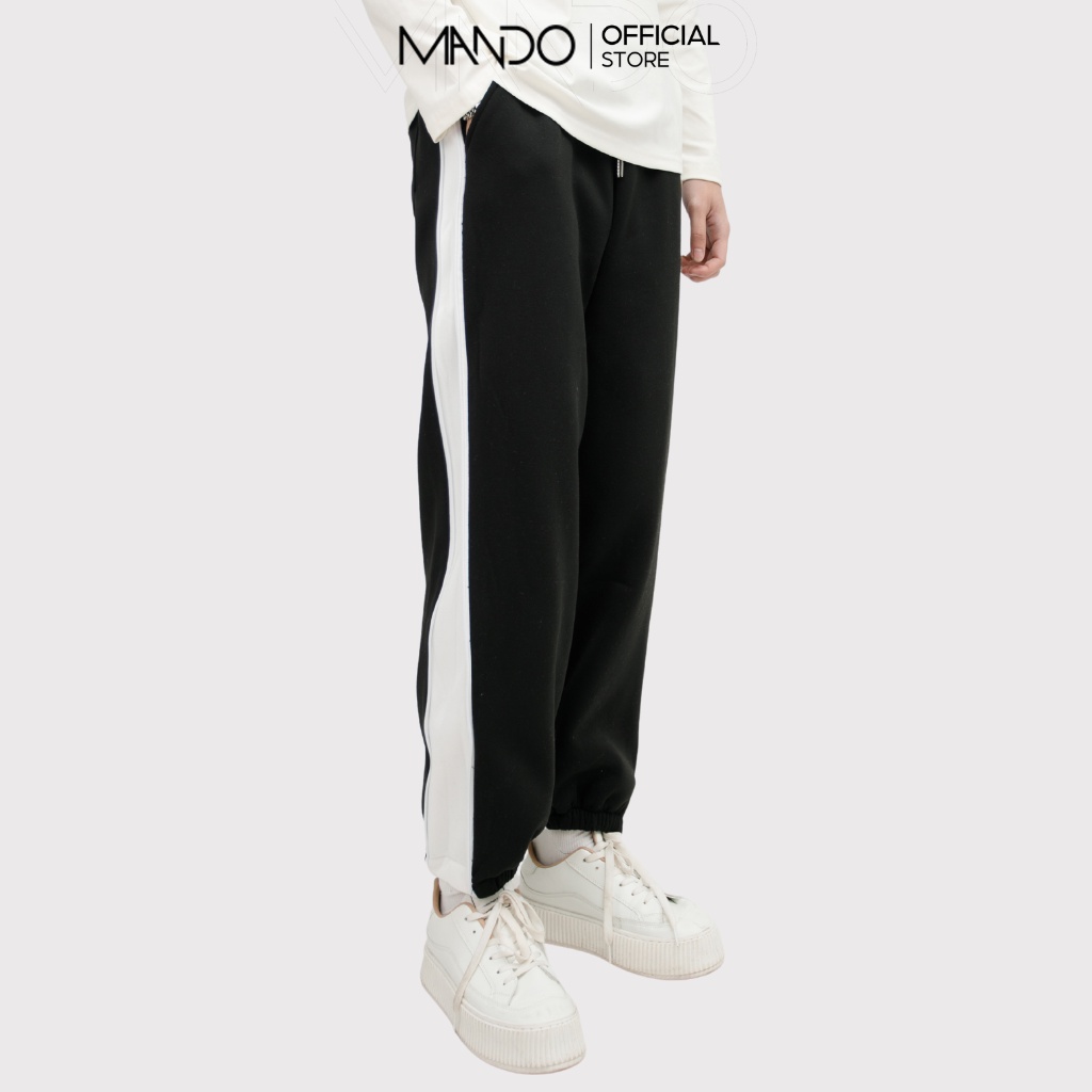 Quần Nỉ Nam Cao Cấp MANDO Kẻ Sọc Ống Rộng Dài 2 Màu Form Suông Basic Unisex Trẻ Trung Phong Cách Hàn Quốc QKN052