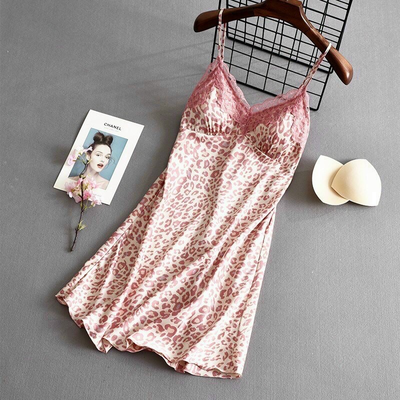 Váy ngủ lụa 2 dây⚡️FREESHIP⚡️Đồ mặc ở nhà cao cấp - Đầm ngủ sexy Hoạ tiết beo đồ mặc nhà mùa hè thoáng mát | BigBuy360 - bigbuy360.vn