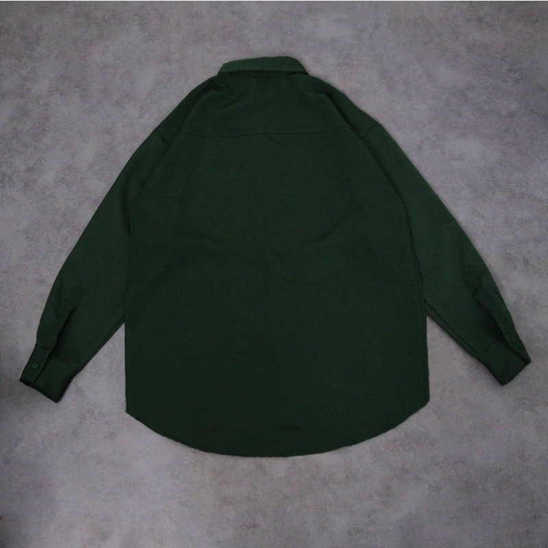 Sơ mi xanh green trầm 1.3 chất đẹp KPis Clothes sale 50% dáng rộng unisex nam nữ