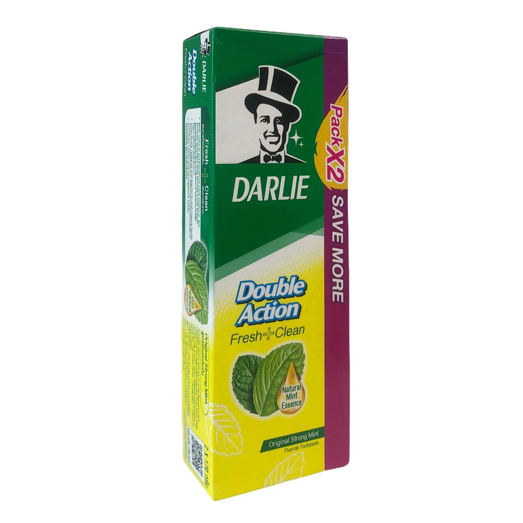 COMBO kem đánh răng tinh dầu bạc hà Fresh Clean DARLIE Thái Lan 170gr - hộp 2 tuýp - Natural mint essence toothpaste