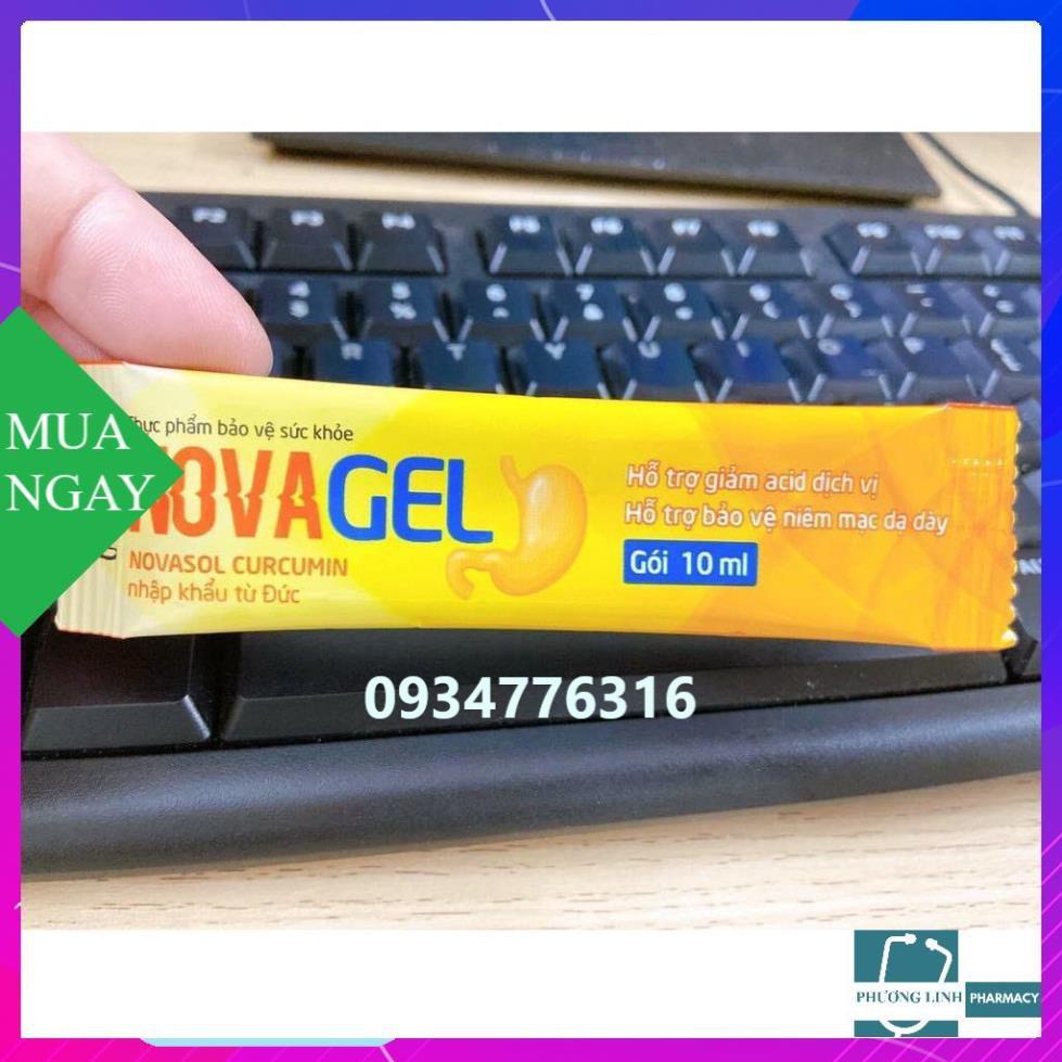 Sản Phẩm Novagel Novasol Curcumin hỗ trợ giảm acid dịch vị và bảo vệ niêm mạc dạ dày, hộp 20 gói