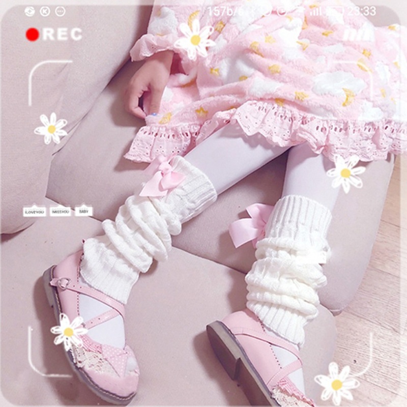 Đôi Vớ Dài Qua Gối Giữ Ấm Chân Bằng Lông Nhung Phong Cách Preppy Lolita Ngọt Ngào Cho Nữ