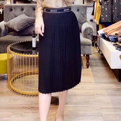 Chân váy dài xếp ly cap chun công sở đẹp giá rẻ (free size < 58kg) - CV195 | BigBuy360 - bigbuy360.vn