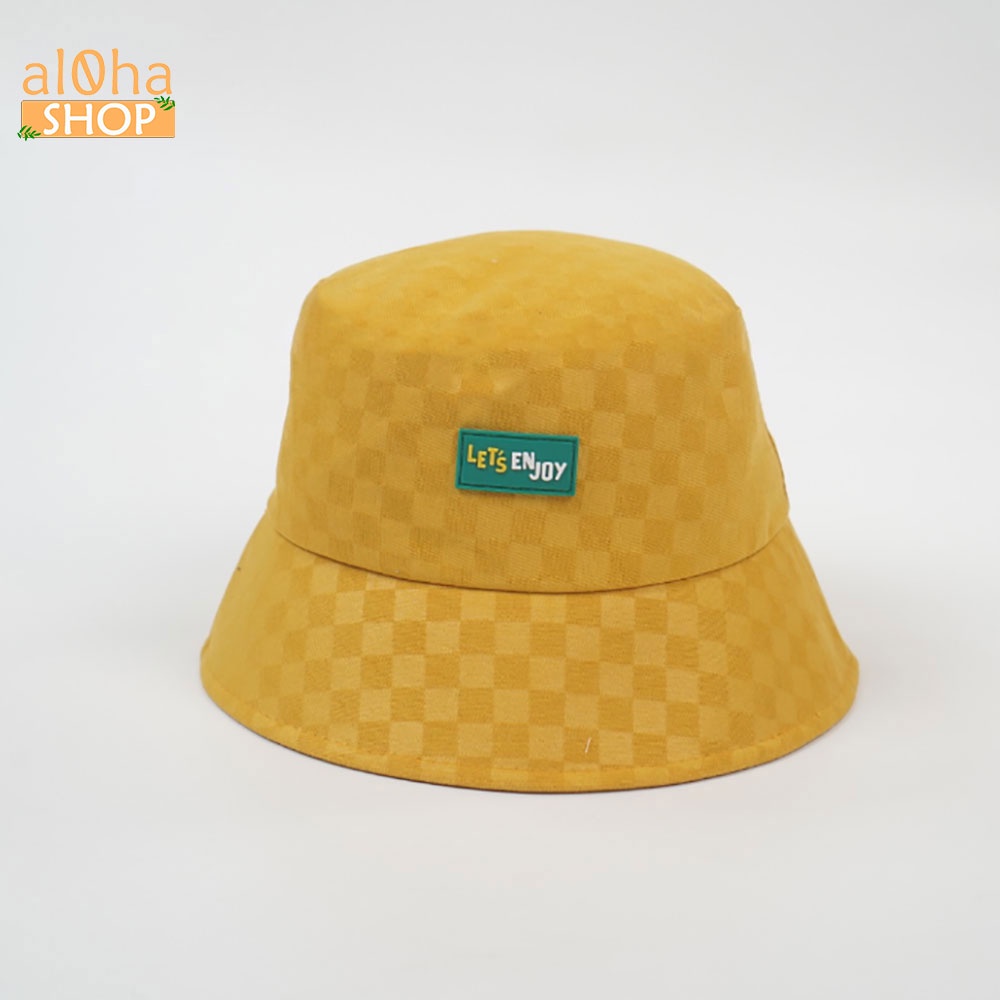 Nón bucket thêu tem LET ENJOY chất kaki - mũ tai bèo Ulzzang Unisex nam nữ - al0ha Shop