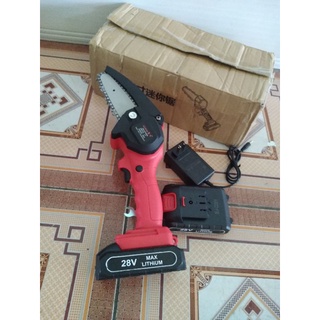 máy cưa xích cầm tay, dùng pin sạc,24v28v lưỡi cưa 4 inch