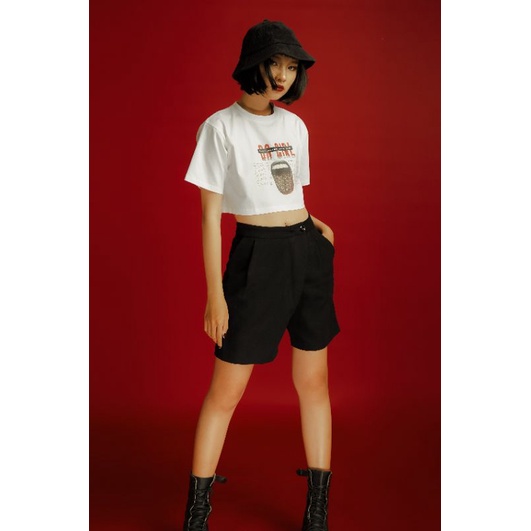 Thanh lý áo local brand DaGirl giá rẻ, croptop tay ngắn cá tính, thun cotton
