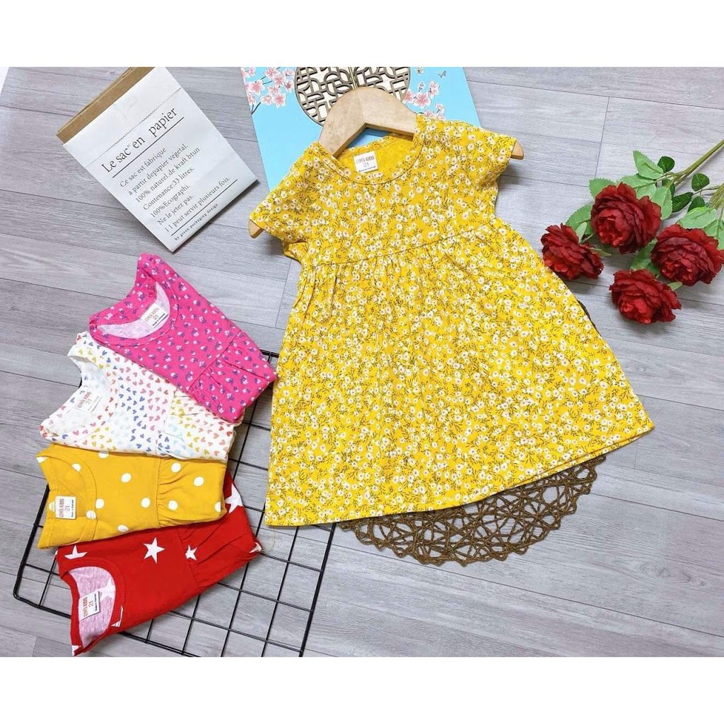 ✔️8-20kg✔️ Váy dáng babydoll có tay áo hàng VNXK cực xinh BẢNG MÀU CT01