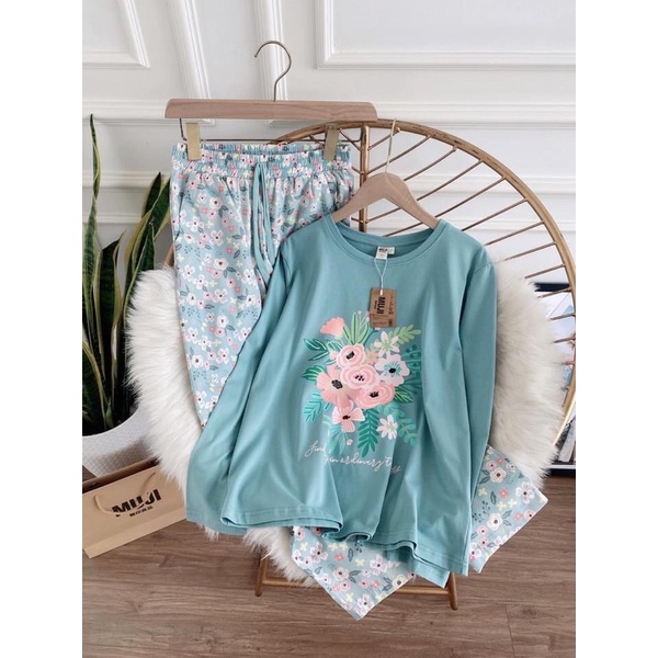 Bộ mặc nhà áo hoa | BigBuy360 - bigbuy360.vn