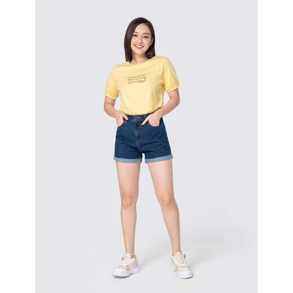 Áo phông nữ CANIFA chất liệu cotton USA hoạt tiết thời trang - 6TS21S019
