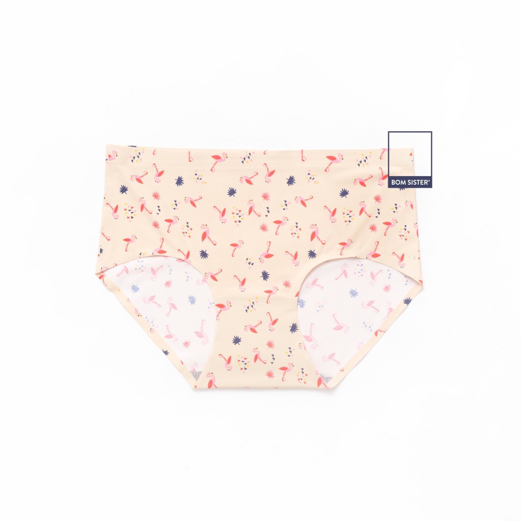 [Mã FAMALLT5 giảm 15% đơn 150k] Quần lót su đúc ép viền hoạ tiết hồng hạc lưng vừa BOM SISTER Q1220 | BigBuy360 - bigbuy360.vn