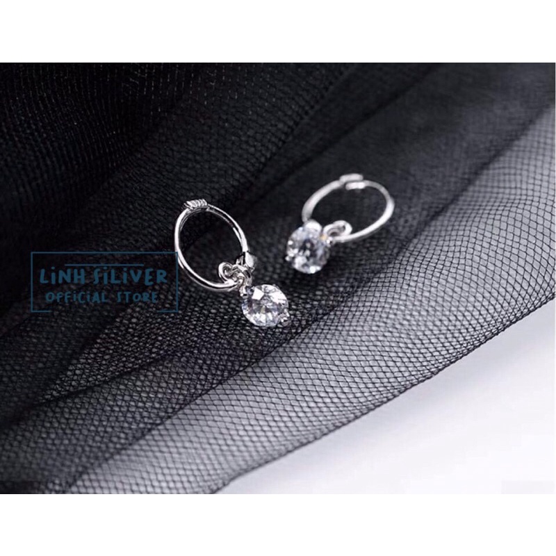 BÔNG TAI BẬP TREO ĐÁ NHỎ XINH - BẠC TA