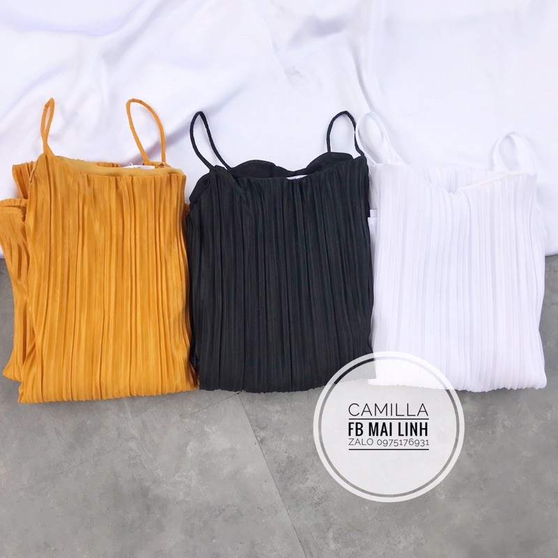 ⚡️DẬP LY⚡️Đầm dập ly hai dây 3 màu đen, trắng, vàng | BigBuy360 - bigbuy360.vn