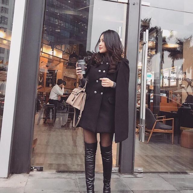 KHOÁT DẠ CAPE ĐEN DUY NHẤT | BigBuy360 - bigbuy360.vn