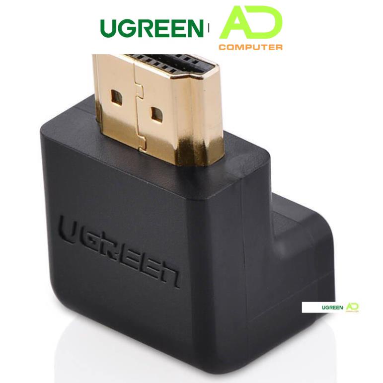 Đầu nối cổng HDMI cái sang HDMI đực vuông góc 90 độ UGREEN 20110 (màu đen) - Hàng phân phối chính hãng