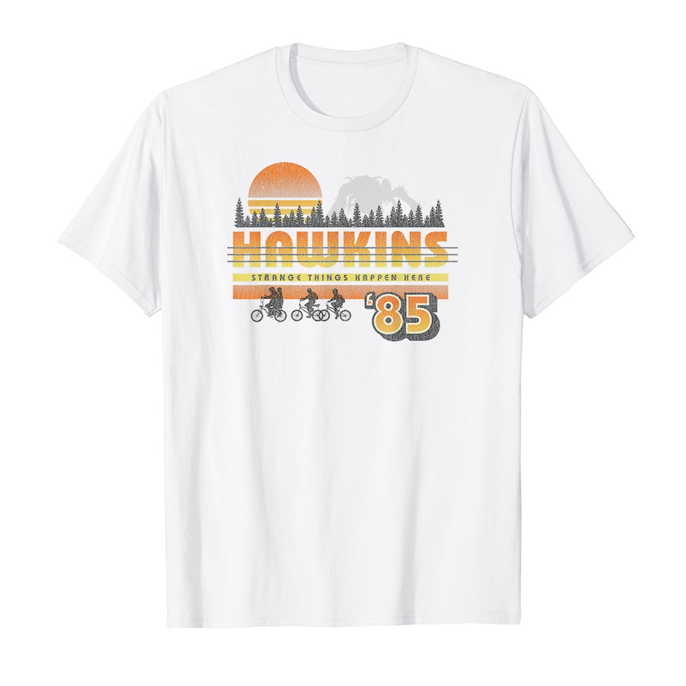 Áo thun cotton unisex HTFashion in hình Netflix Stranger Things Hawkins Strange Things 85 Retro-9323