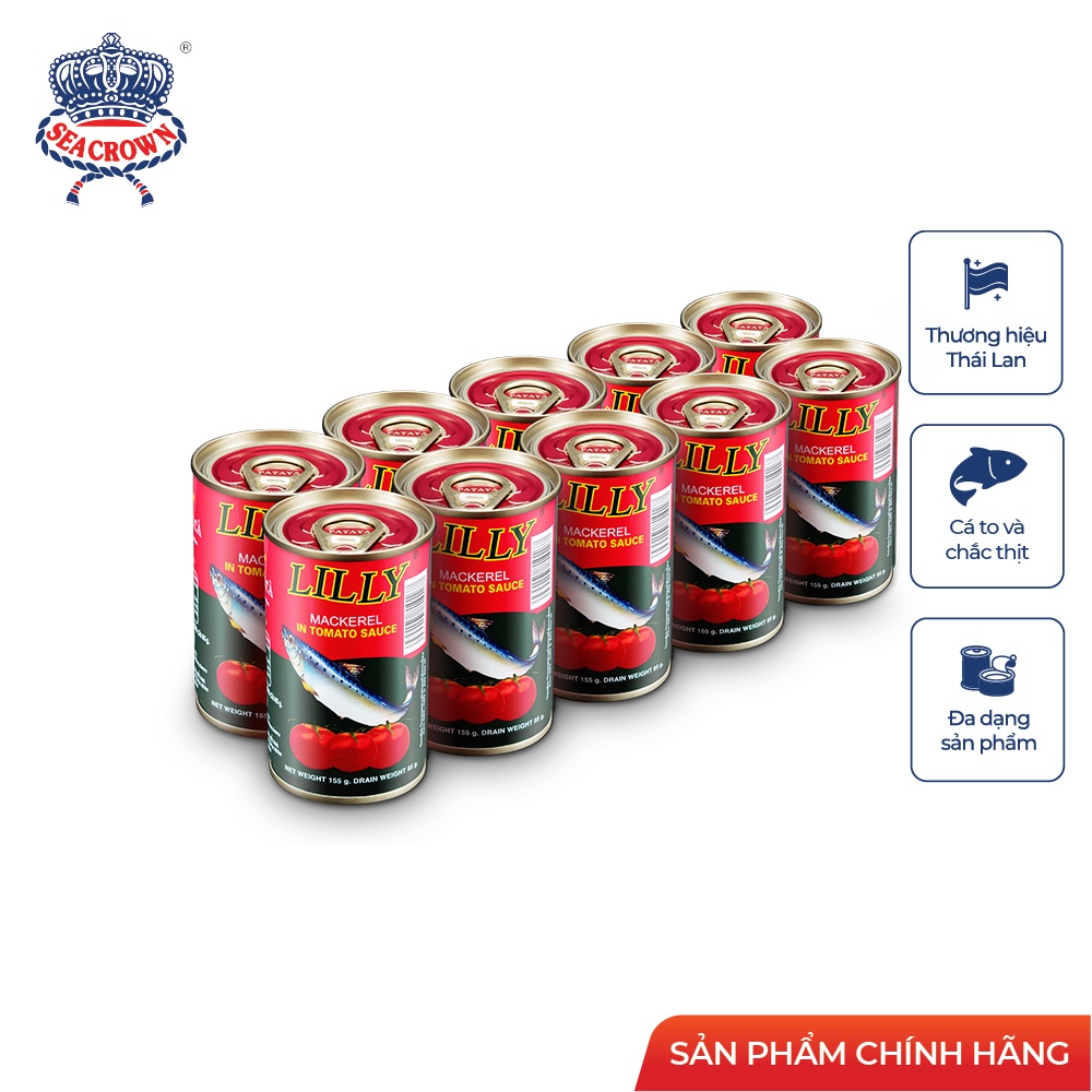 Cá hộp Lilly cá Nục sốt cà - Lốc 10 lon