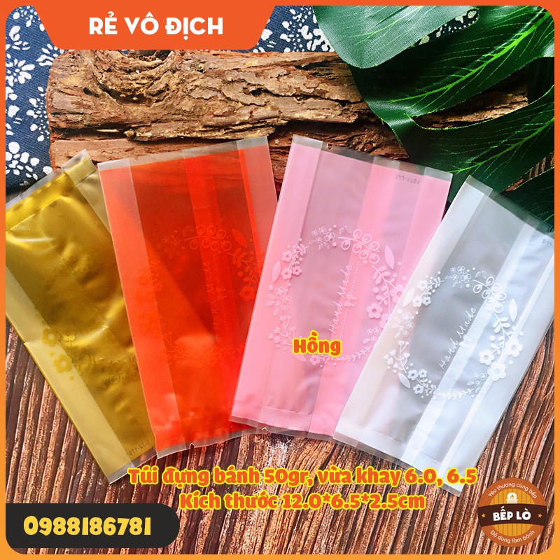 Túi đựng bánh trung thu vòng hoa tròn loại 50gr 100gr 125gr  XINH XẮN - 1 set 100 túi