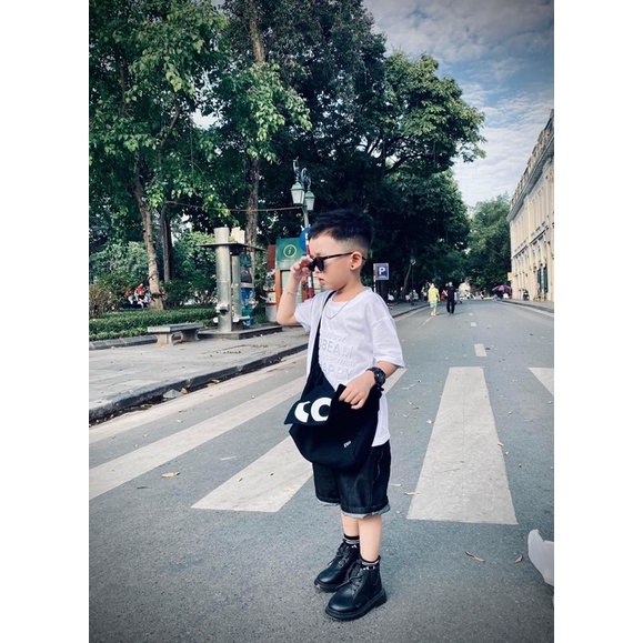 Quần short jean quai chéo bé trai-MS115