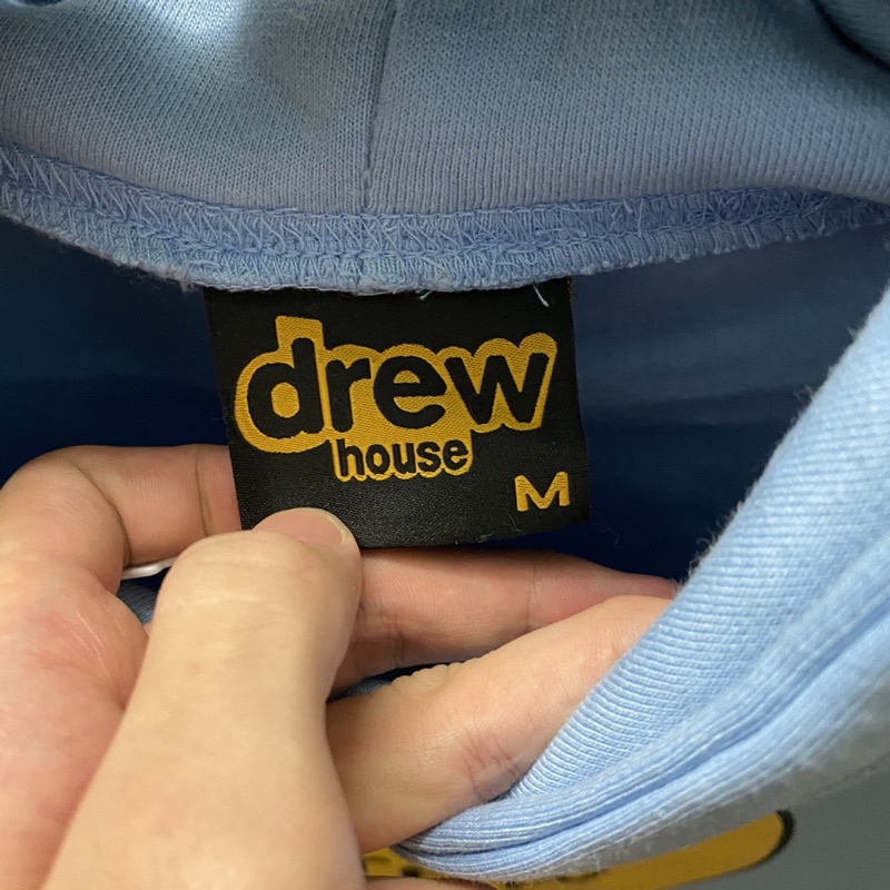 Áo hoodie DREW HOUSE Mascot Justin Bieber SS21 màu Xanh Blue bản cao cấp chuẩn form âu, Áo khoác nỉ có mũ DREW mặt cười