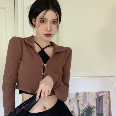 Set đồ COZOKC gồm áo dây và áo khoác cardigan dài tay xinh xắn dành cho nữ