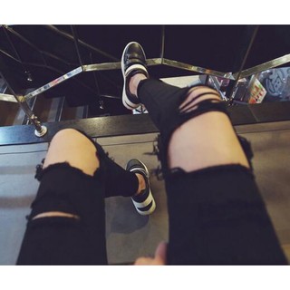 Quần Jeans Rách Ôm Dáng Co Dãn Size Lớn
