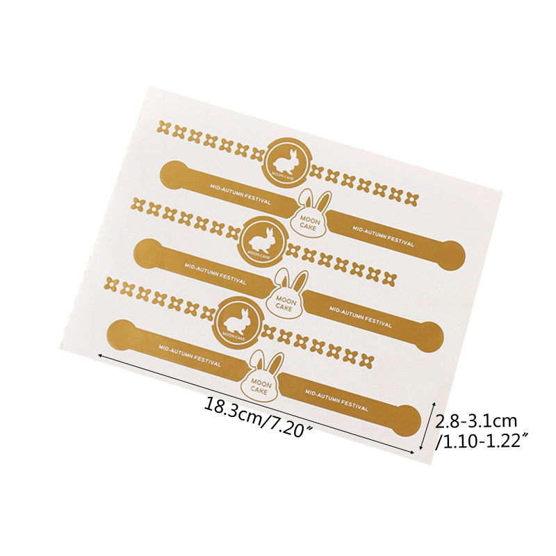 Yoo 10 cái hộp bánh trung thu trang trí nhãn cookie macaron hộp đựng bánh hình dán cho ngày trung thu trung quốc